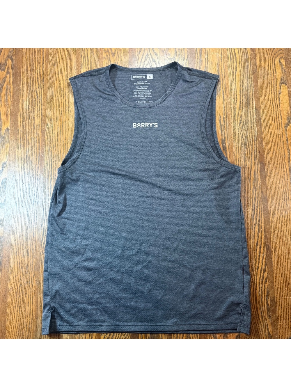 Barry's Bootcamp Mens Sleeveless Tank Top Gray Heather Gym Workout Size S